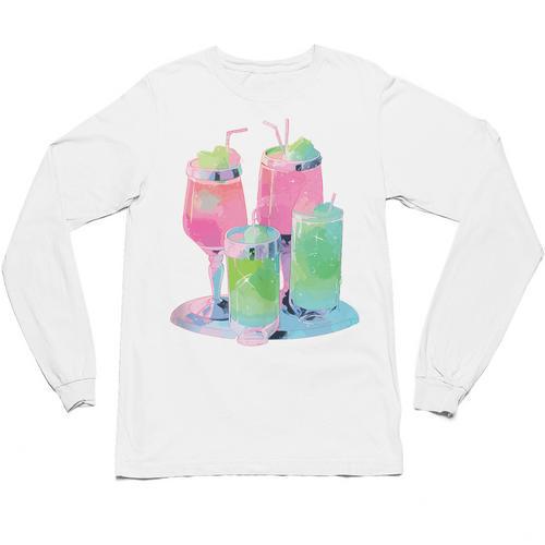 Retro Soft Drinks 80s 90s Nostalgia Cute Anime Aesthetic Tee Unisex Long Sleeve T-Shirt - Figerry