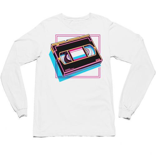 Retro VHS Vaporwave Video Cassette Nostalgia Geek Chic Unisex Long Sleeve T-Shirt - Figerry