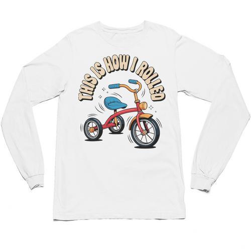 This How I Rolled Retro Tricycle 80s 90s Kid Nostalgia Premium Tri-Blend Unisex Long Sleeve T-Shirt - Figerry