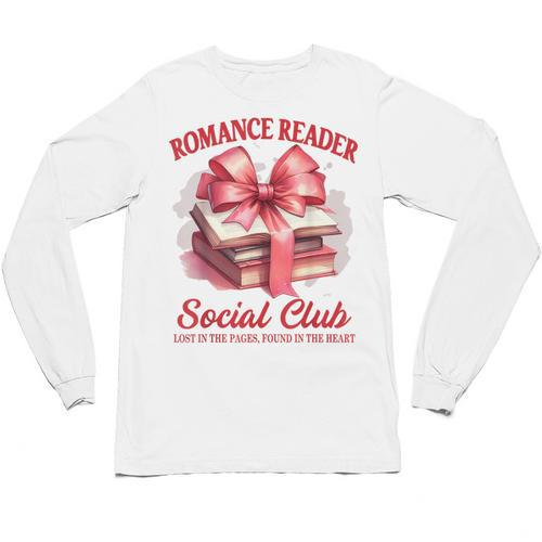 Romance Book Reading Bookish Romance Reader Social Club Unisex Long Sleeve T-Shirt - Bookorys