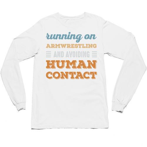 Running On Armwrestling Social Introvert Humor Vintage Unisex Long Sleeve T-Shirt - Raresse