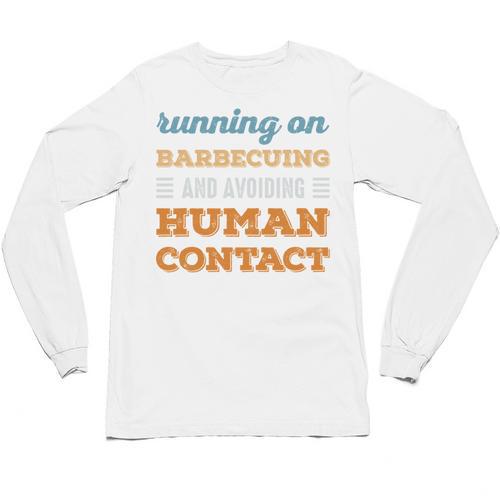 Running On Barbecuing Social Introvert Humor Vintage Unisex Long Sleeve T-Shirt - Raresse