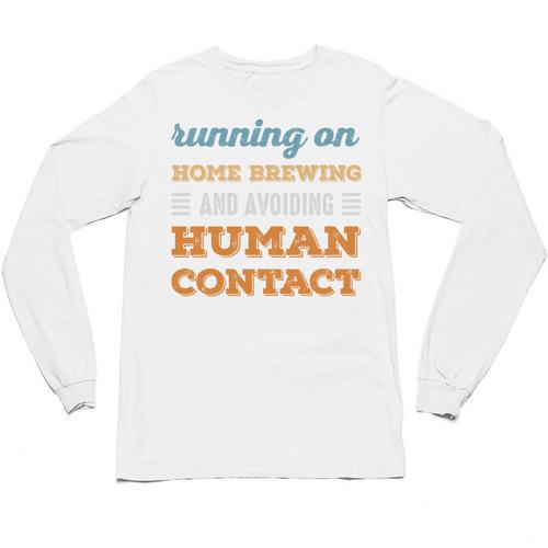 Running On Home Brewing Social Introvert Humor Vintage Unisex Long Sleeve T-Shirt - Raresse