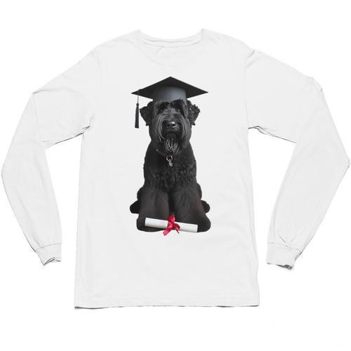 Russian Terrier Dog Graduation Cap Graduate Owner Grad Unisex Long Sleeve T-Shirt - Best Gift Smart