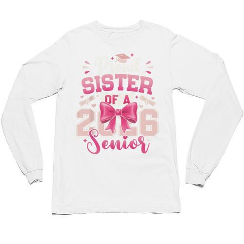 Senior 2026 Class Of 26 Coquette Pink Bow Graduation Sister Unisex Long Sleeve T-Shirt - Best Gift Smart