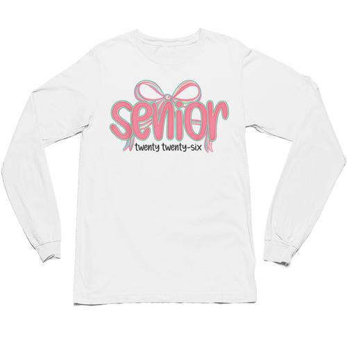Senior 2026 Coquette Pink Bow Graduation 2026 Class Of 2026 Unisex Long Sleeve T-Shirt - Best Gift Smart