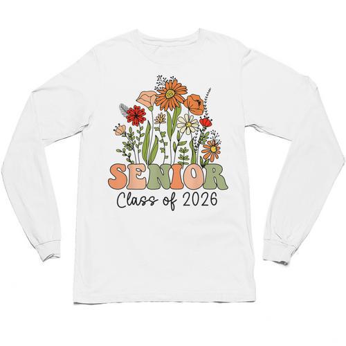 Senior 2026 Graduate Class Of 2026 Wildflowers Graduation Unisex Long Sleeve T-Shirt - Best Gift Smart