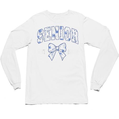 Senior Class Of 2026 Graduation Girly Floral Coquette Bow Unisex Long Sleeve T-Shirt - Best Gift Smart