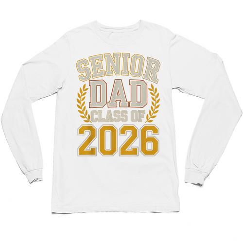 Senior Dad Class Of 2026 Purple Yellow Vintage Graduation Unisex Long Sleeve T-Shirt - Best Gift Smart