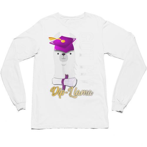 Senior Graduation 2020 Got My Dip-Llama Diploma Llama Pun Unisex Long Sleeve T-Shirt - Best Gift Smart
