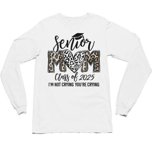 Senior Mom Class Of 2025 Senior Mama 2025 Leopard Graduation Unisex Long Sleeve T-Shirt - Best Gift Smart