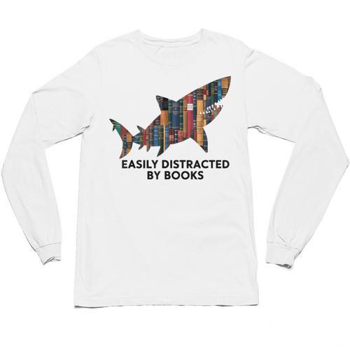 Shark Costume Teens Books Nerds Shark Stuffed Animal Sharks Unisex Long Sleeve T-Shirt - Bookorys UK