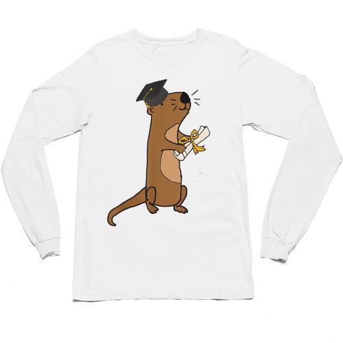 SmileteesGrad Cute Sea Otter Graduation T-Shirt Unisex Long Sleeve T-Shirt - Best Gift Smart