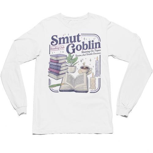 Smut Goblin Reading Club Book Lover Dark Academia Unisex Long Sleeve T-Shirt - Bookorys CA