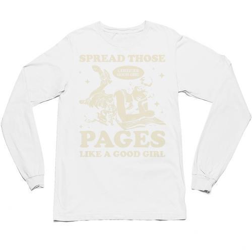Spread Those Pages Like A Good Girl Shirt Smutty Spicy Book Premium Tri-Blend Unisex Long Sleeve T-Shirt - Bookorys