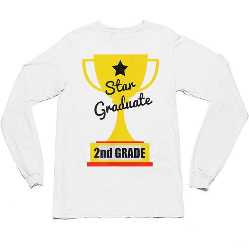 Star Graduate Second Grade Graduation Trophy Cup Unisex Long Sleeve T-Shirt - Best Gift Smart