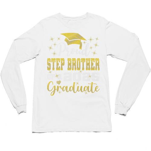 Super Proud Step Brother Of 2025 Graduate Graduation Family Premium Unisex Long Sleeve T-Shirt - Best Gift Smart