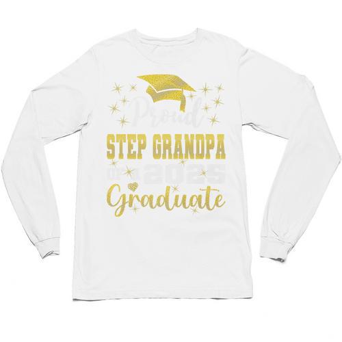 Super Proud Step Grandpa Of 2025 Graduate Graduation Family Premium Unisex Long Sleeve T-Shirt - Best Gift Smart