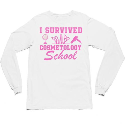 I Survived Cosmetology School Graduation Cosmetology Grad Unisex Long Sleeve T-Shirt - Best Gift Smart