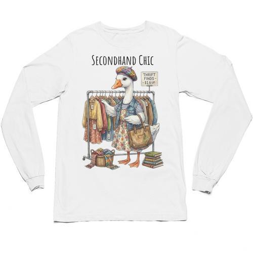 Thrifting Goose Vintage Fashion Book Lover Unisex Long Sleeve T-Shirt - Bookorys CA