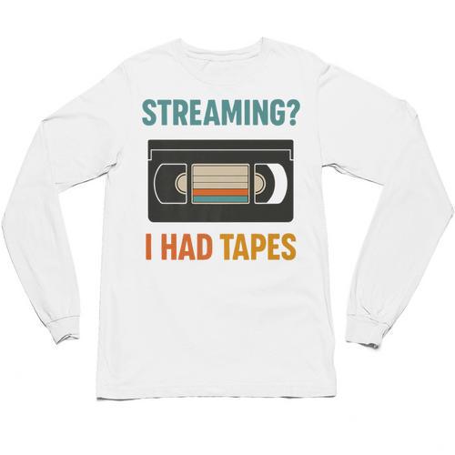 VHS Cassette Tape Retro 80s 90s Nostalgia Premium Unisex Long Sleeve T-Shirt - Figerry