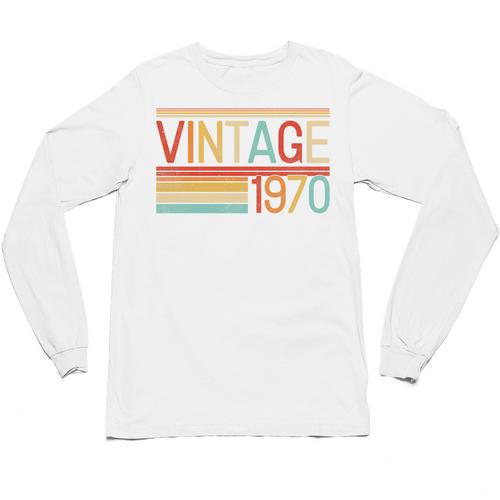 Vintage 1970 Birthday Retro Style 70's Born Nostalgia Party Premium Tri-Blend Unisex Long Sleeve T-Shirt - Figerry