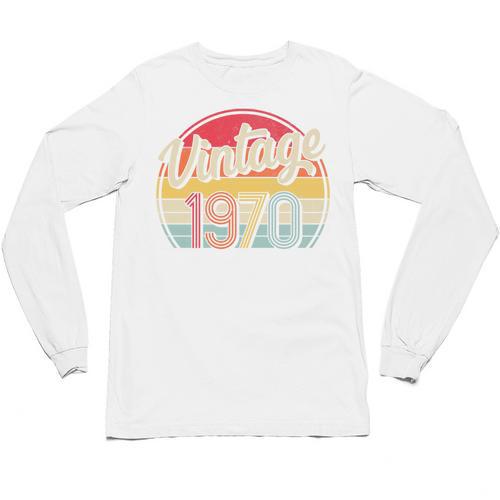 Vintage 1970 Retro Style 70's Born Nostalgia Vibe Birthday Premium Tri-Blend Unisex Long Sleeve T-Shirt - Figerry