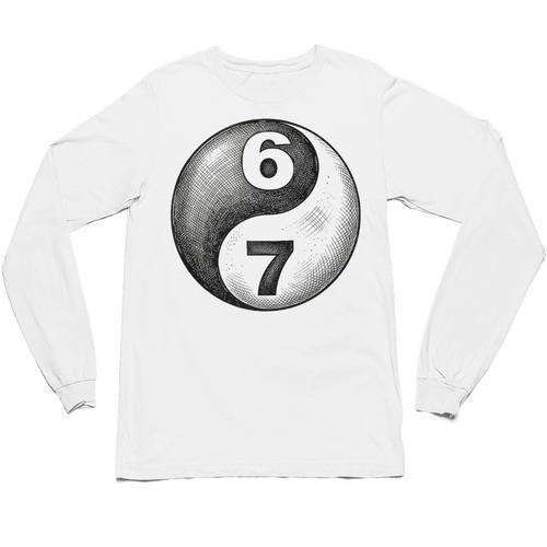 Vintage 6 7 Sketch Yin Yang Namaste Six Seven Nostalgia Unisex Long Sleeve T-Shirt - Figerry