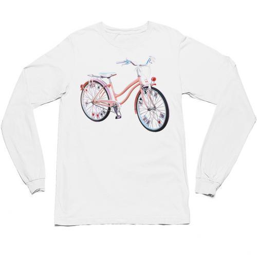 Vintage Bicycle With Playing Cards Nostalgia Unisex Long Sleeve T-Shirt - Figerry