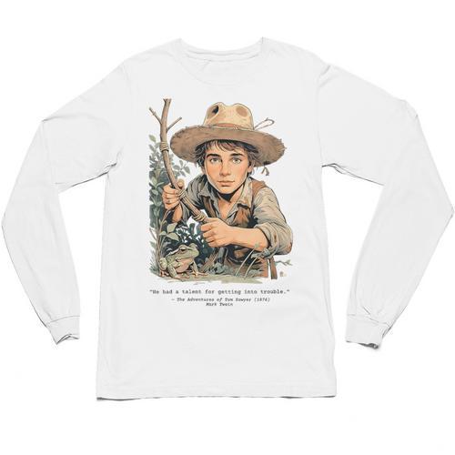Vintage Children's Books The Adventures Of Tom Sawyer 1876 Unisex Long Sleeve T-Shirt - Bookorys