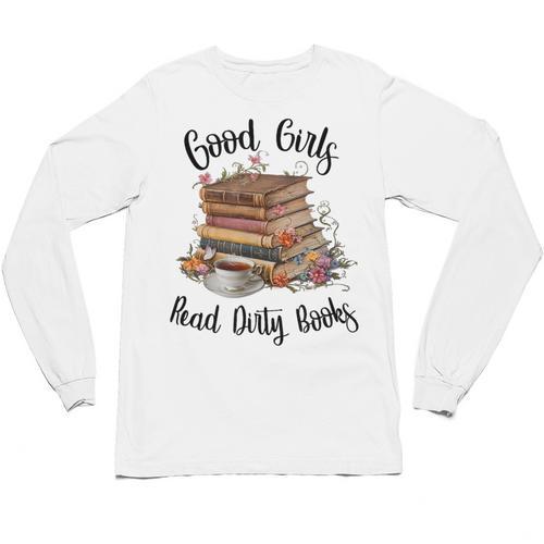 Vintage Fantasy Romance Lover Good Girls Read Dirty Books Unisex Long Sleeve T-Shirt - Bookorys