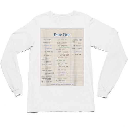 Vintage Library Due Date Card For Book Lovers Librarians Unisex Long Sleeve T-Shirt - Bookorys