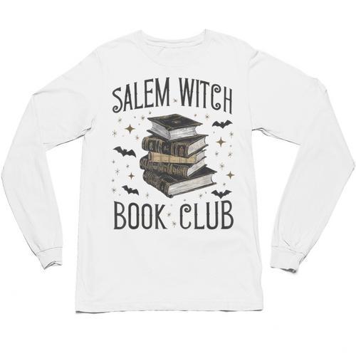 Vintage Salem Book Club Cat Bookish Spooky Halloween Unisex Long Sleeve T-Shirt - Bookorys AU