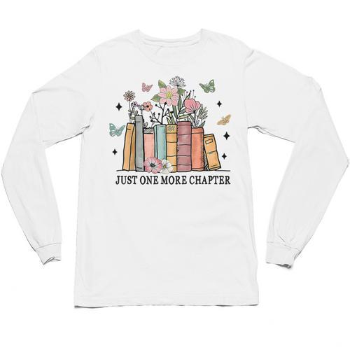 Wildflower Floral Book Just One More Chapter Unisex Long Sleeve T-Shirt - Bookorys DE
