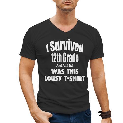 12th Grade Graduation T Shirt Grad Graduate Education Men's V-Neck T-Shirt - Best Gift Smart