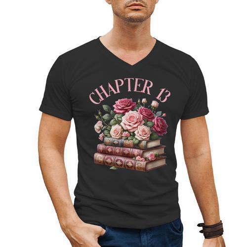 13th Birthday Chapter 13 Birthday Shirt Girls Book Lover Men's V-Neck T-Shirt - Bookorys DE