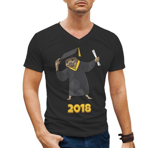2018 Graduation Shirts Sloth Lovers For Women Teens Men's V-Neck T-Shirt - Best Gift Smart