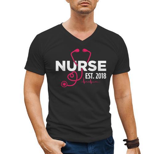2018 Nursing School Graduation New Nurse Shirt Men's V-Neck T-Shirt - Best Gift Smart