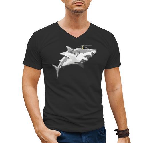 2019 Graduation Shark T Shirt High School College Grad Men's V-Neck T-Shirt - Best Gift Smart