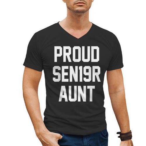2019 Senior Aunt SEN19R Class Graduation Party T Shirt Men's V-Neck T-Shirt - Best Gift Smart
