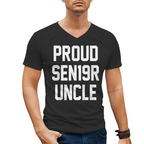 2019 Senior Uncle SEN19R Class Graduation Party T Shirt Men's V-Neck T-Shirt - Best Gift Smart