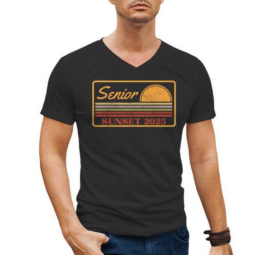2025 Graduation Highschool Senior Sunset Men's V-Neck T-Shirt - Best Gift Smart