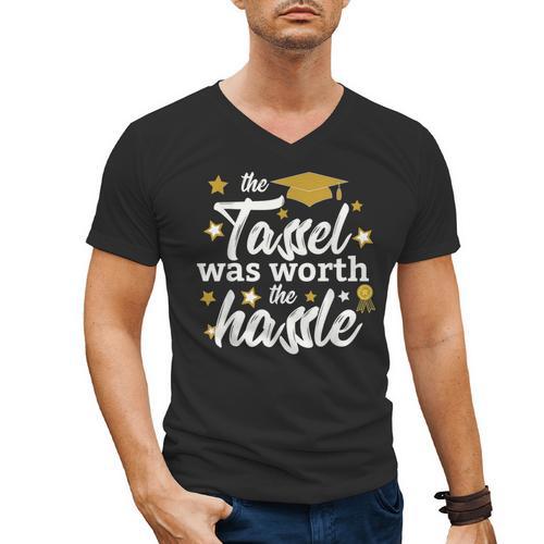 2026 Tassel Graduation The Tassel Was Worth The Hassle Men's V-Neck T-Shirt - Best Gift Smart