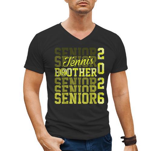2026 Tennis Senior Brother Graduation Matching Family Men's V-Neck T-Shirt - Best Gift Smart