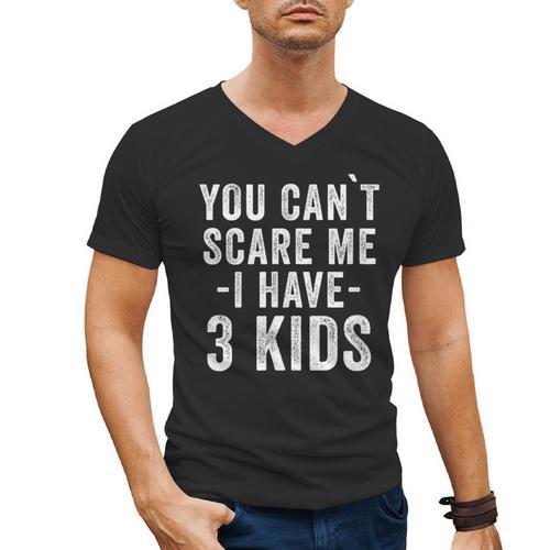 3 Kids Mom Of Three Dad Of 3 Children Parents Men's V-Neck T-Shirt - Father's Day Fun