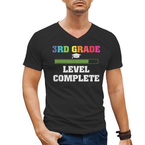 3rd Grade Level Complete Third Grade Graduation Men's V-Neck T-Shirt - Best Gift Smart