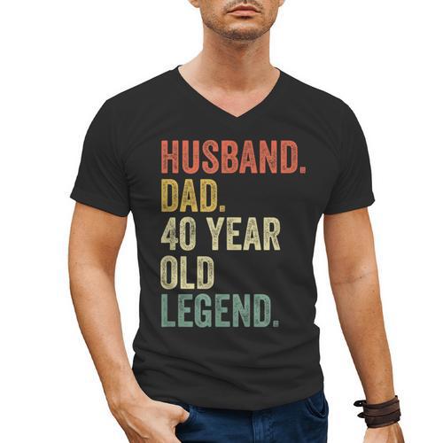 40th Birthday For Men Vintage Dad 1980 Men's V-Neck T-Shirt - Father's Day Fun