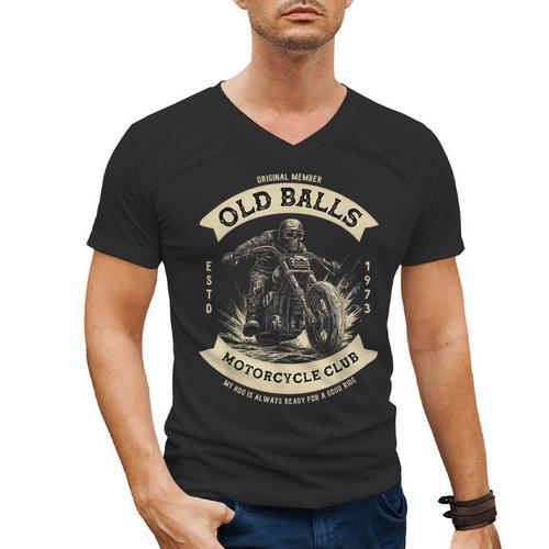 50th Birthday Vintage Motorcycle For Biker Dad Men's V-Neck T-Shirt - Father's Day Fun
