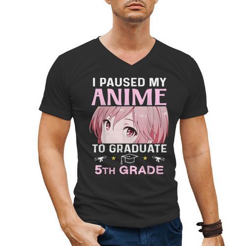 5th Grade Graduation Anime 2025 Graduate Elementary Girls Men's V-Neck T-Shirt - Best Gift Smart