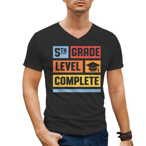 5th Grade Level Complete Shirt Graduation Last Day Of School Men's V-Neck T-Shirt - Best Gift Smart
